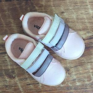 Kids Velcro Sneakers - Pink and Brown